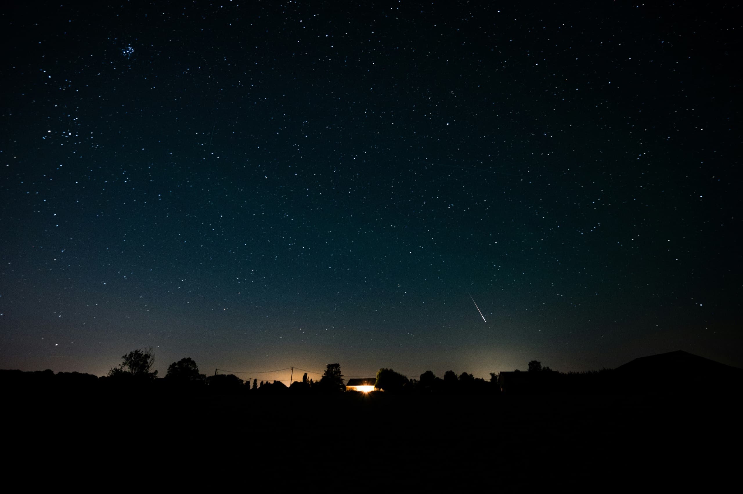 A star-filled night sky